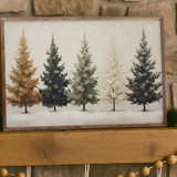 36x24" Colored Pine Trees