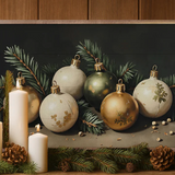24x16" Bright Christmas Ornaments