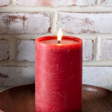 6" Wide Red Led Pillar Candle