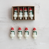 Snowman Bottle Taper Candle Set of 4