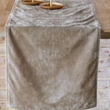 72" Latte Velvet Table Runner
