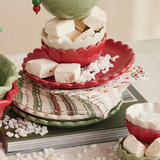 8" Scalloped Stoneware Holiday Plates