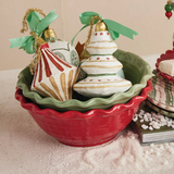10" Scalloped Stoneware Holiday Bowl