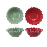 10" Scalloped Stoneware Holiday Bowl