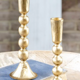 7", 8" Gold Ball Candlestick Holders