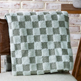 67 x 55" Sage Faux Fur/boucle Blanket