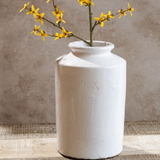12" White Pillar Vase
