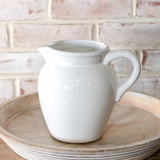 7.5" White Ceramic Pitcher Vase
