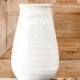 Beige/wht Deco Vase