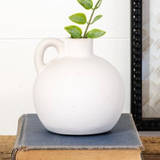 5" Matte White Handle Vase