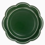 Green Plaid Scalloped Plate