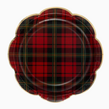 Red Plaid Scalloped Plate