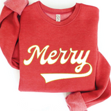 Merry Varsity Foil Graphic Sweatshirt