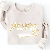 Merry Varsity Foil Graphic Sweatshirt