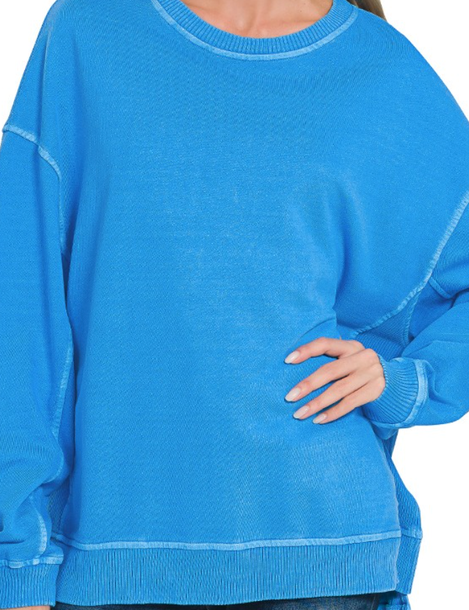French Terry Enzyme Wash Pullover