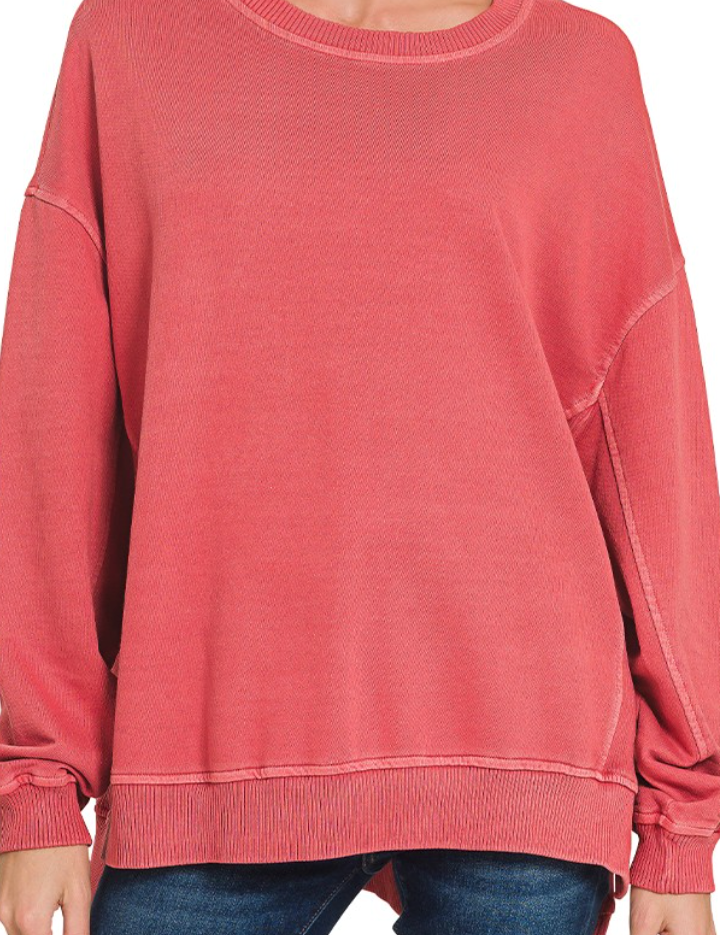 French Terry Enzyme Wash Pullover