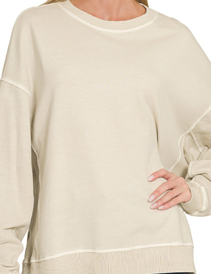 French Terry Enzyme Wash Pullover