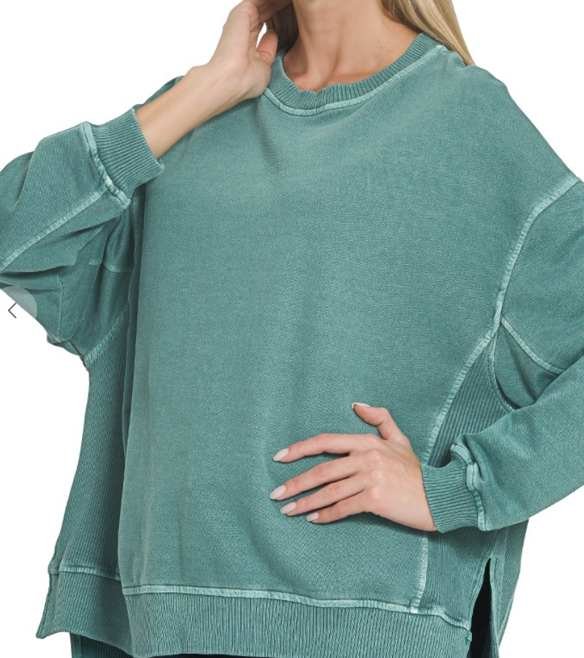 French Terry Enzyme Wash Pullover