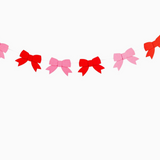 5' Pink And Red Felt Bow Banner