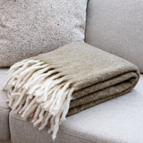 50x60" Brown Wool Blend Throw