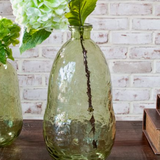 14" Green Recycled Glass Vase