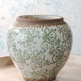 7" Green Heirloom Plum Vase