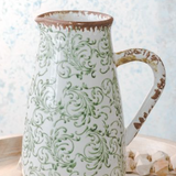 10" Green Heirloom Pitcher Vase