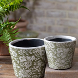 Dk. Green Floral Garden Pots