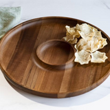 13" Rd. Acacia Wood Serving Tray