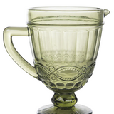 8" Glass Embossed Pitcher