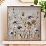 12x12" Neutral Daisy Field