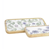 Violet Meadow Enamel Oval Trays
