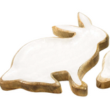 Scalloped Enamel Bunny Trays