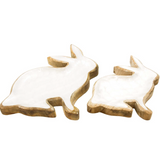 Scalloped Enamel Bunny Trays