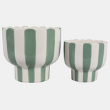 6", 8" Striped Pedestal Planter