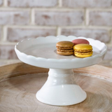 7.5" White Scallopped Pedestal