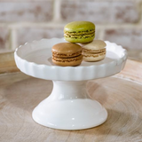 Scalloped White Pedestal Cake Stand 5.5"