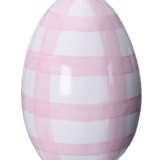 6.5" Terracotta Check Egg