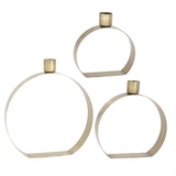 Round Open Metal Stem Vases