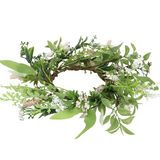 Pink And White Yarrow Candle Ring