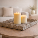Oversized Scalloped Woven Tray – 29 x 18