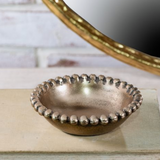 Beaded Metal Trinket Bowl – 4.5"