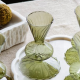 Green Glass Swirl Bud Vase – 5"