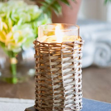 Woven Glass Candle Holder – 6"