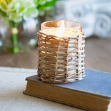 Woven Glass Candle Holder – 4"