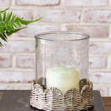 Woven Base Glass Hurricane – 6.3"