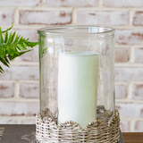 Woven Base Glass Hurricane – 8.5"