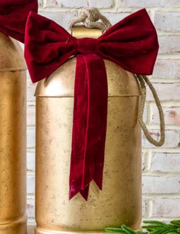 Gold Bell With Red Velvet Bow