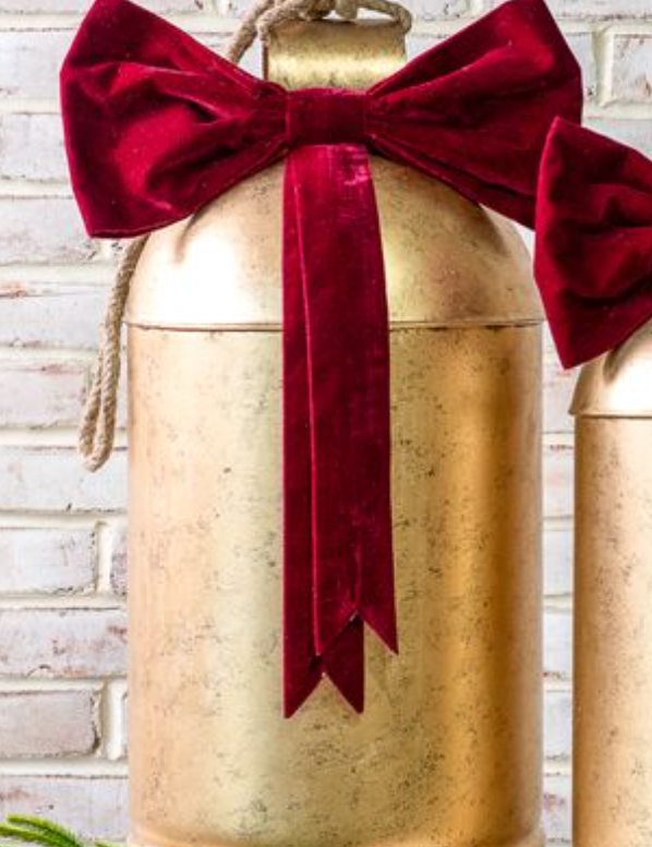Gold Bell With Red Velvet Bow