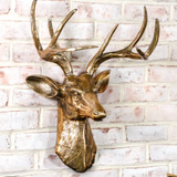 21" Gold Deer Head Wall Hanger